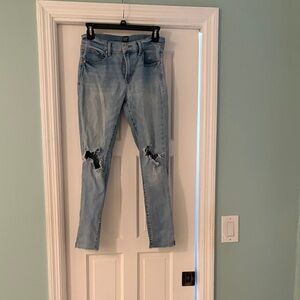 GAP Faded Blue Ripped Skinny Jeans